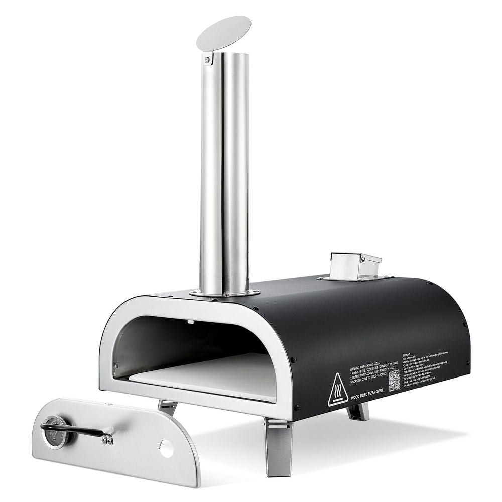12 in dual fuel outdoor pizza oven wood pellet propane gas portable black iron shell with thermometer 9a62de 00.jpg