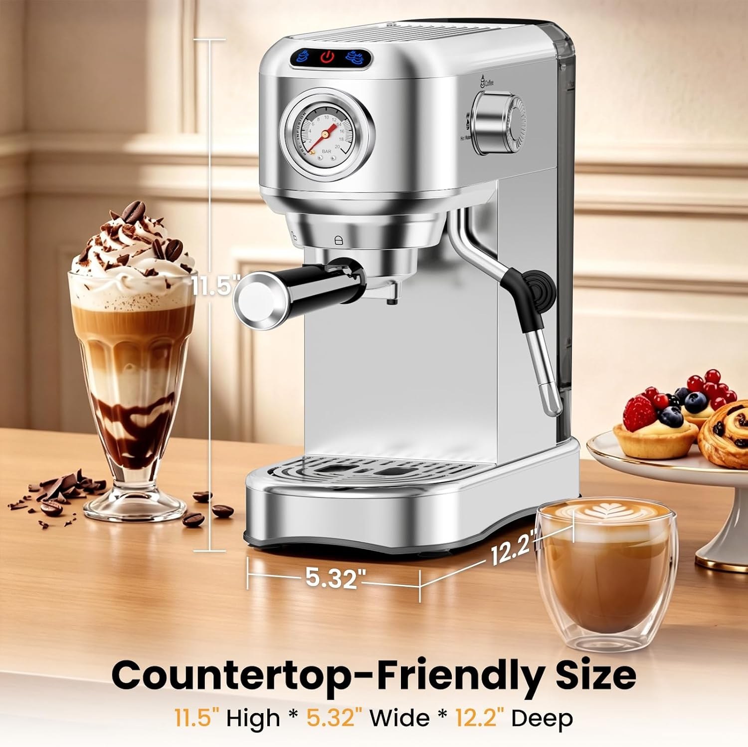 aercana 20 bar compact espresso machine with milk frother 34oz removable water tank stainless steel silver 514115 01.jpg