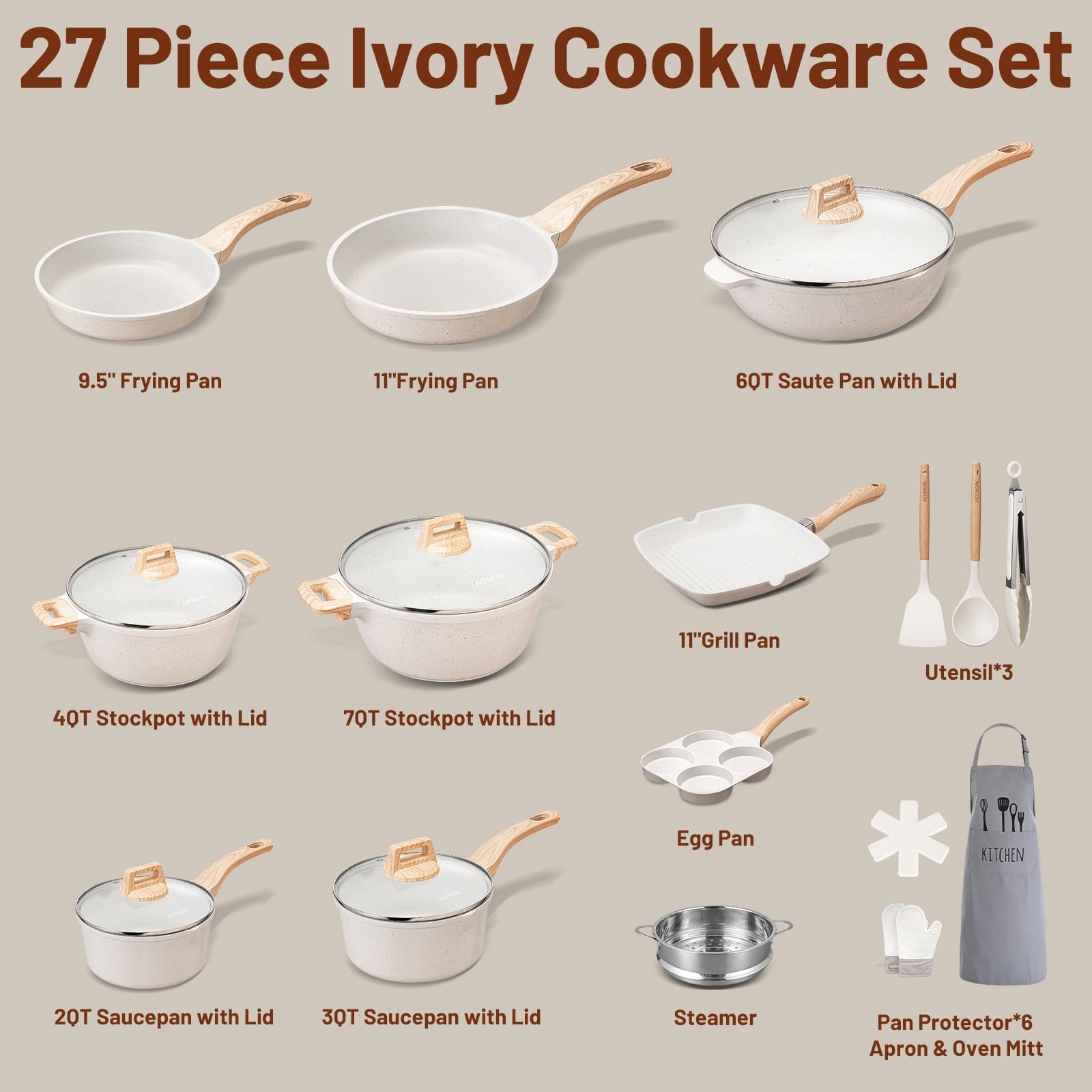 arc 27 piece nonstick ceramic pots and pans set with gloves apron silicone tools and pot protectors oven and dishwasher a0da20 01.jpg