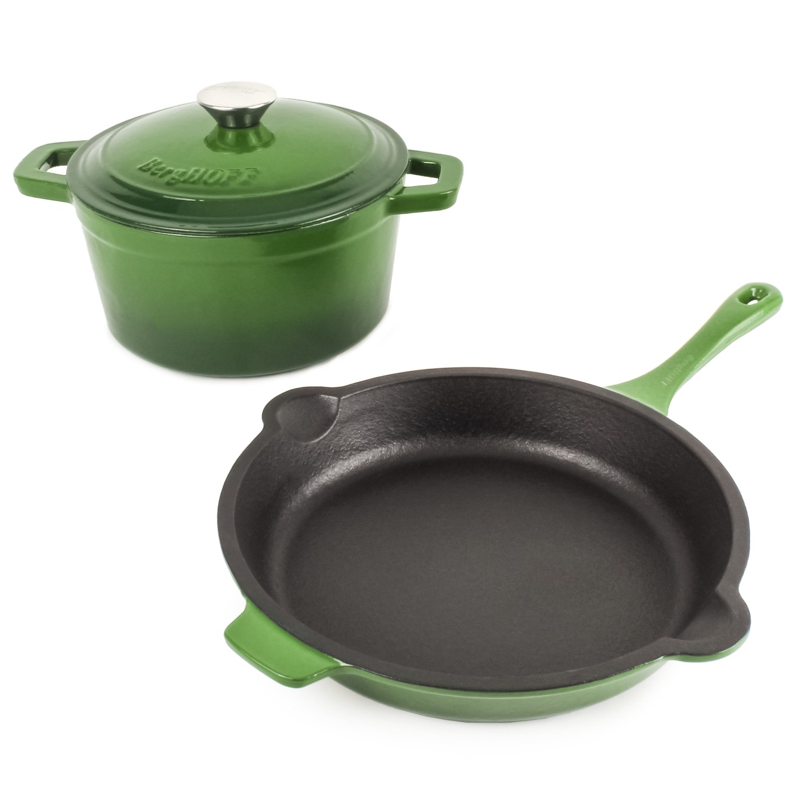 berghoff neo 3pc cast iron cookware set with fry pan and round dutch oven in green 11e50c 00.jpg