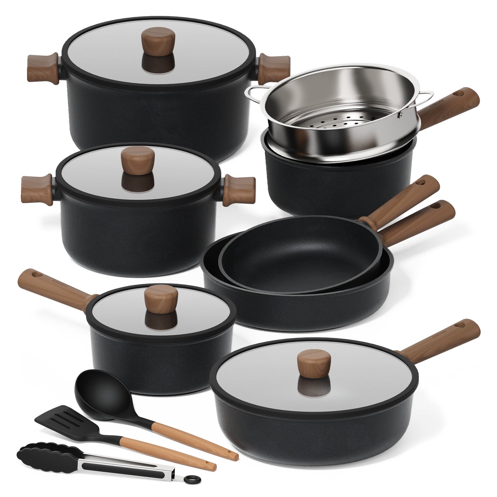 carote titanium nonstick 15 piece cookware set with silicone tools black 7c6375 00.jpg