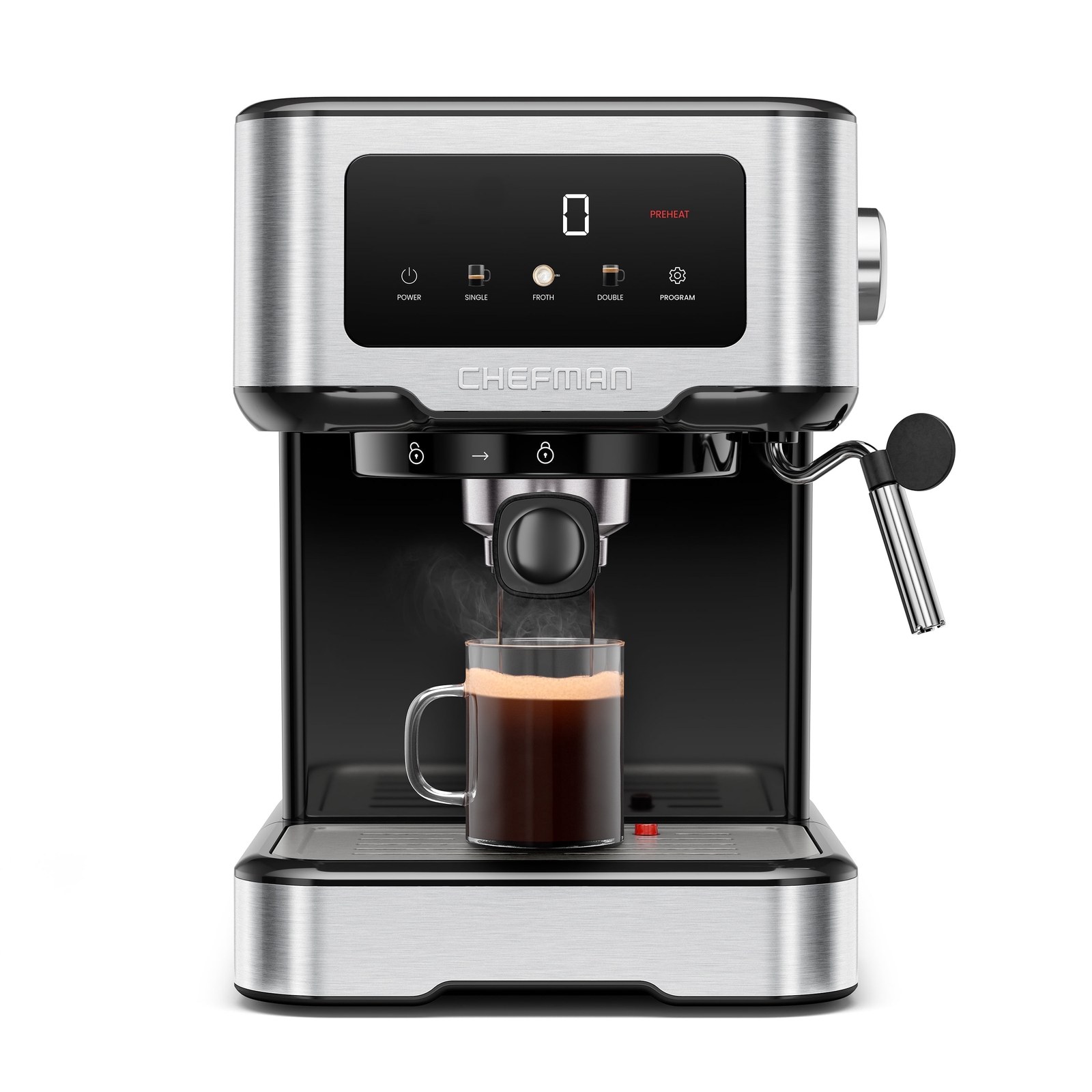 chefman craftbrew espresso machine with steam wand and touch controls stainless steel b58e6c 00.jpg