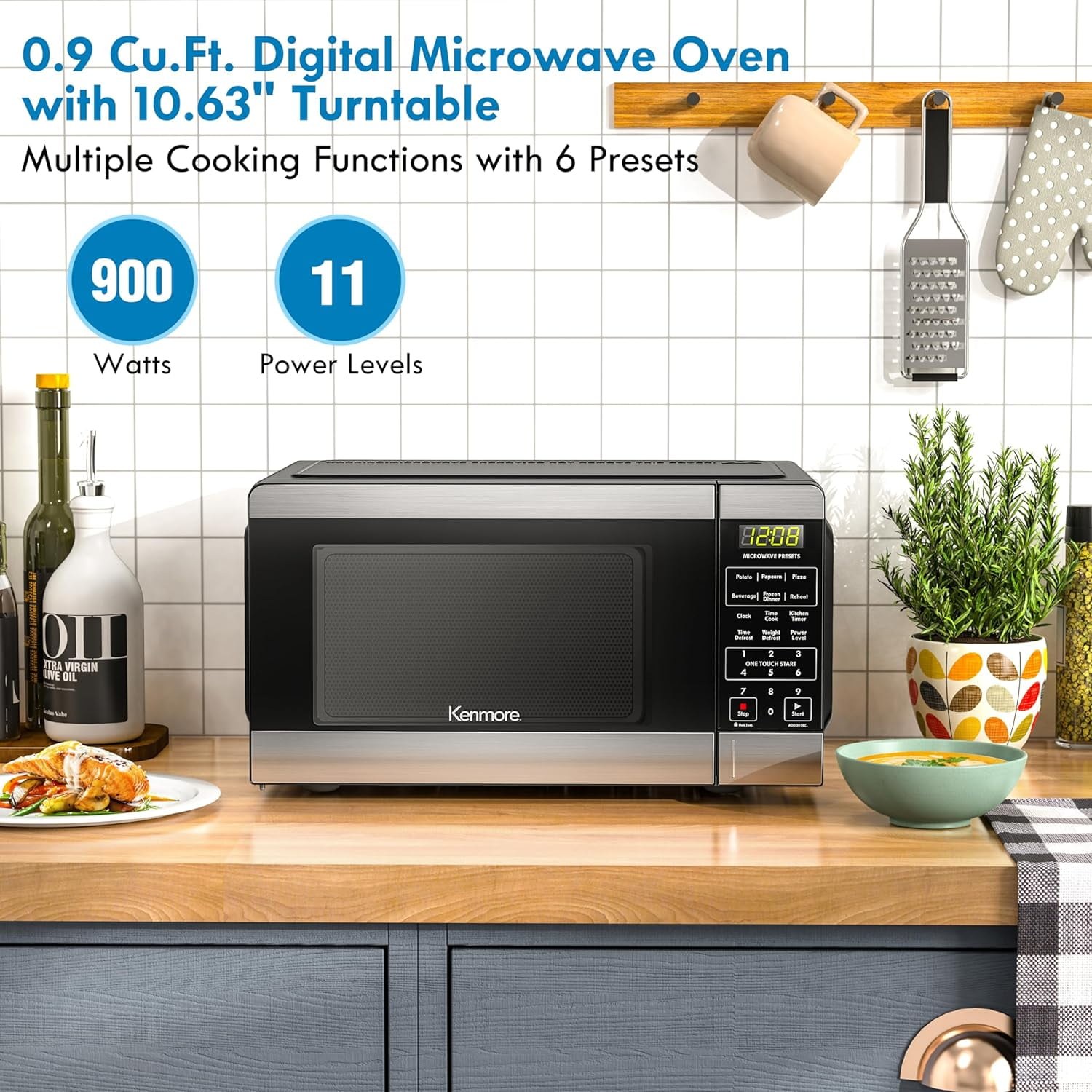 countertop microwave 900 watt 9 cu ft 6 auto preset menus with defrost and express cooking child lock stainless steel 821b63 01.jpg