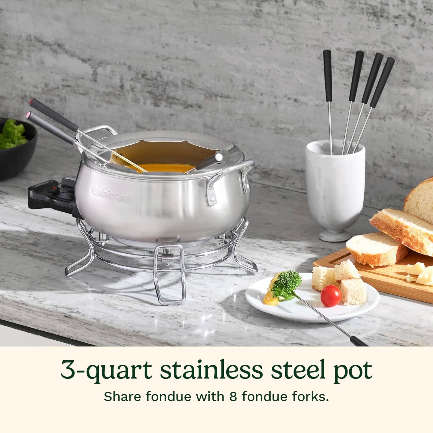 cuisinart 3 quart electric fondue set with nonstick interior and 8 forks b371fc 01.jpg