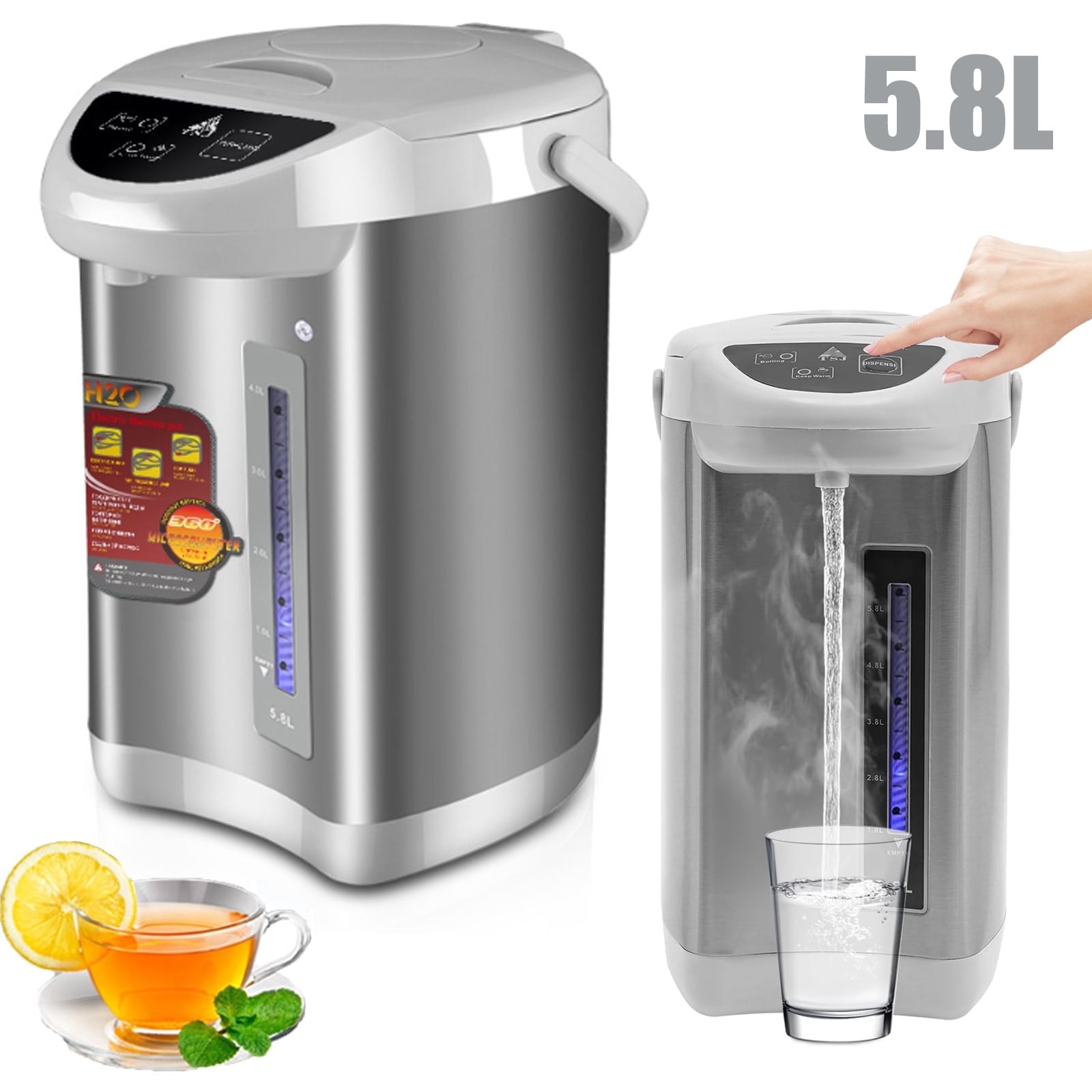 diceevil 5 8l stainless steel hot water dispenser and warmer with 3 way dispense and auto keep warm silver 6e915b 00.jpg