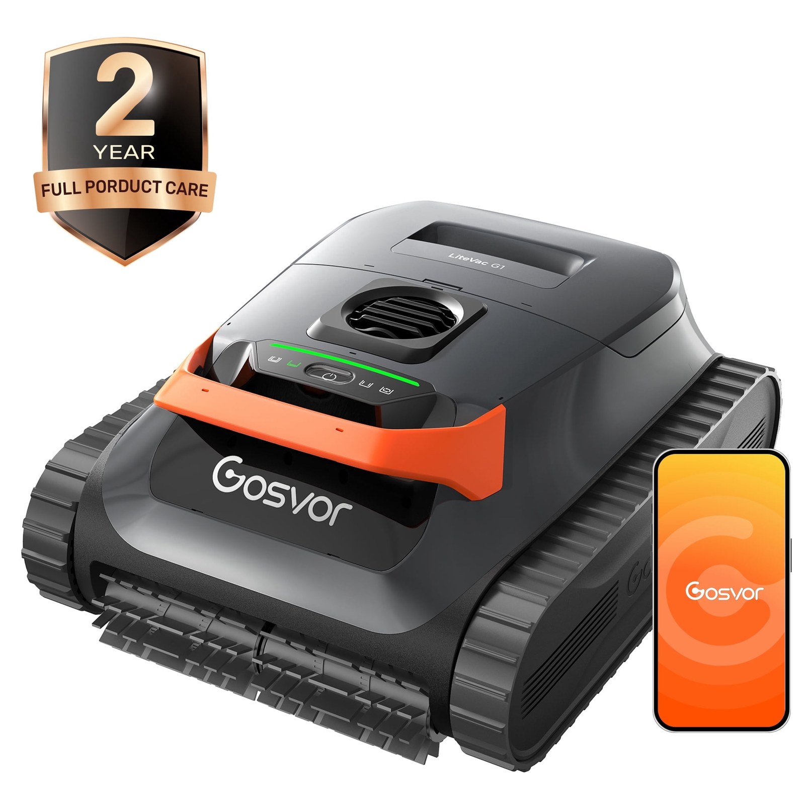 gosvor e1 g robotic pool cleaner for inground above ground pools up to 2 150 sq ft 200 min runtime floor wall waterline 5de8e1 00.jpg