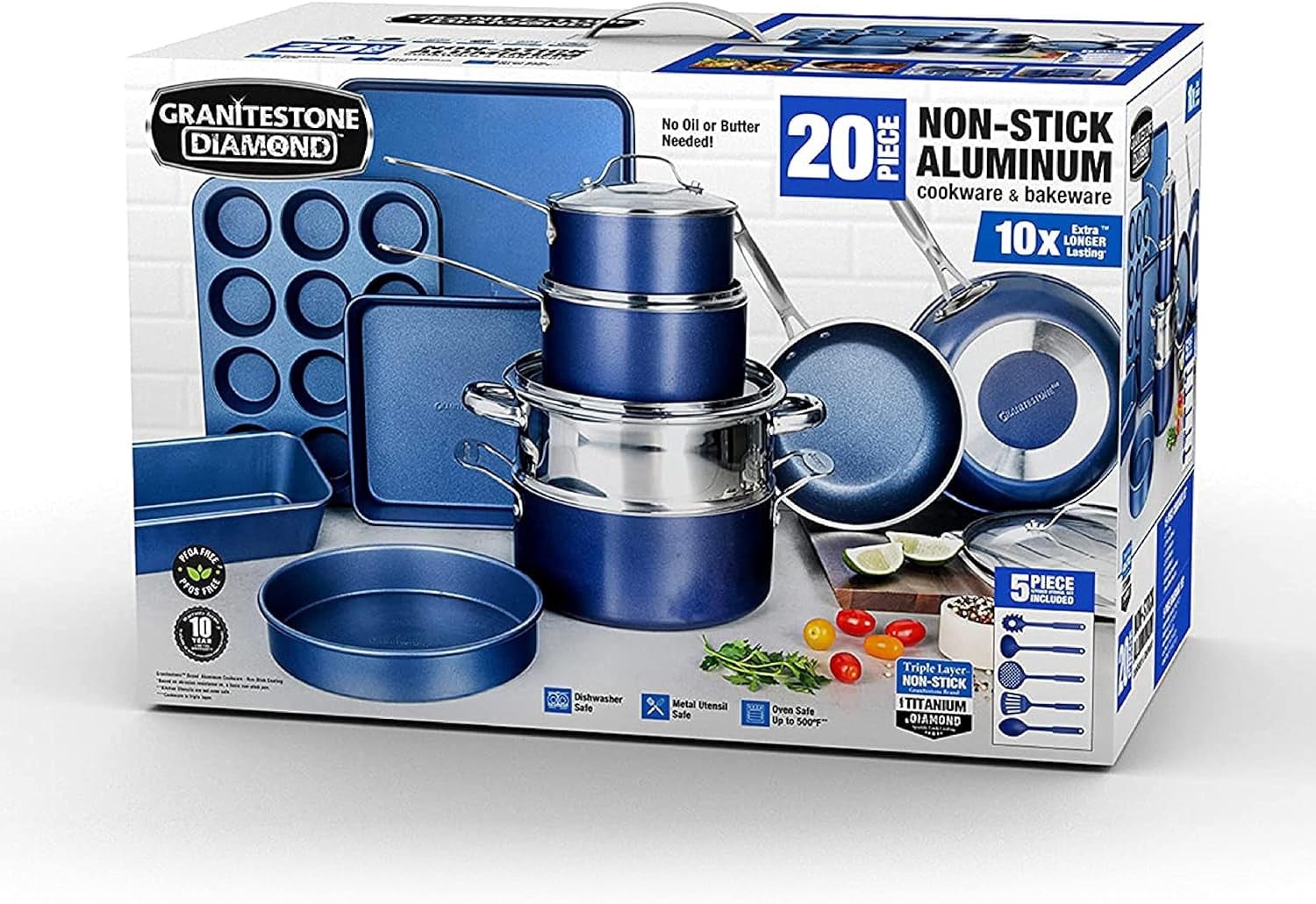 granitestone diamond 20 piece nonstick pots and pans set with mineral and diamond coating with utensils and bakeware 30915a 09.jpg granitestone diamond 20 piece nonstick pots and pans set with mineral and diamond coating with utensils and bakeware 30915a 09.jpg