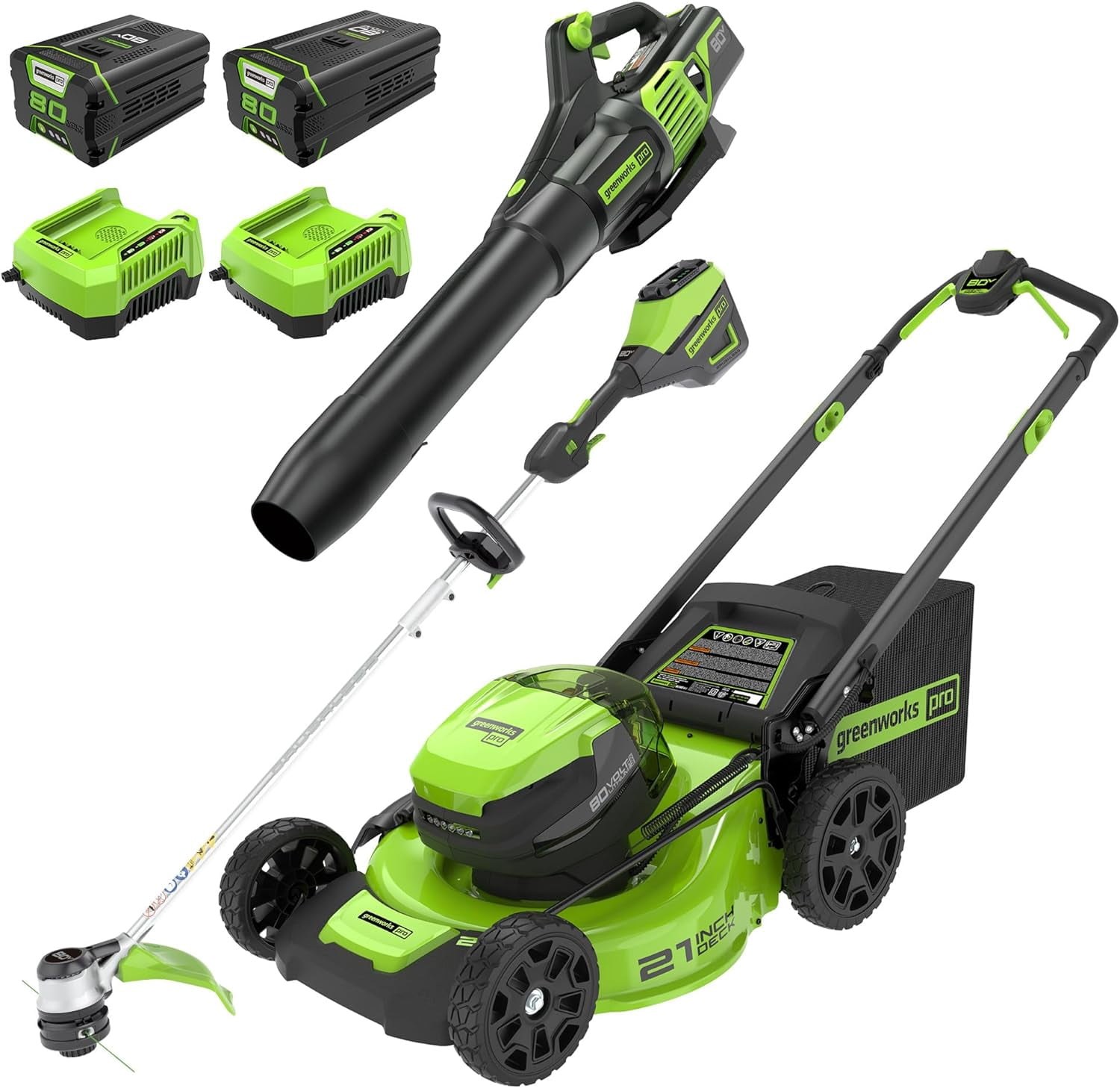 greenworks 80v cordless combo kit with 21 push lawn mower 16 string trimmer and 730 cfm leaf blower 4 0ah and 2 5ah 407d70 00.jpg