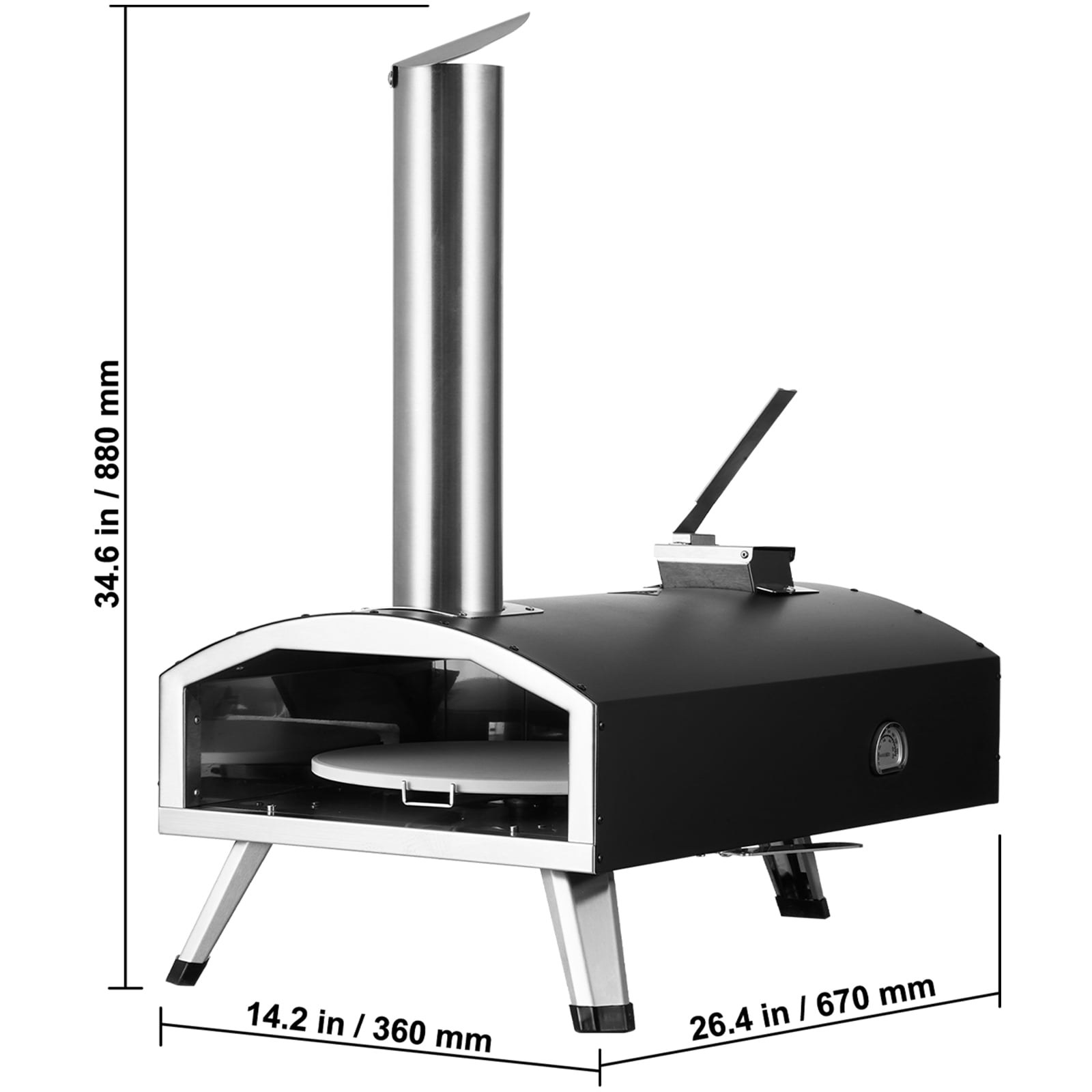 kffkff compact outdoor pizza oven for 12 pizzas pellet chips charcoal fuel iron coating 210 swivel pizza stone scoop 2997dd 01.jpg