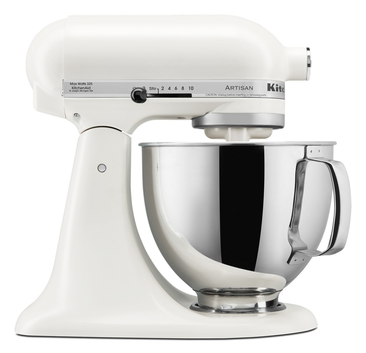 kitchenaid artisan series 5 qt stand mixer in porcelain white with flat beater dough hook and wire whip 580bb0 01.jpg
