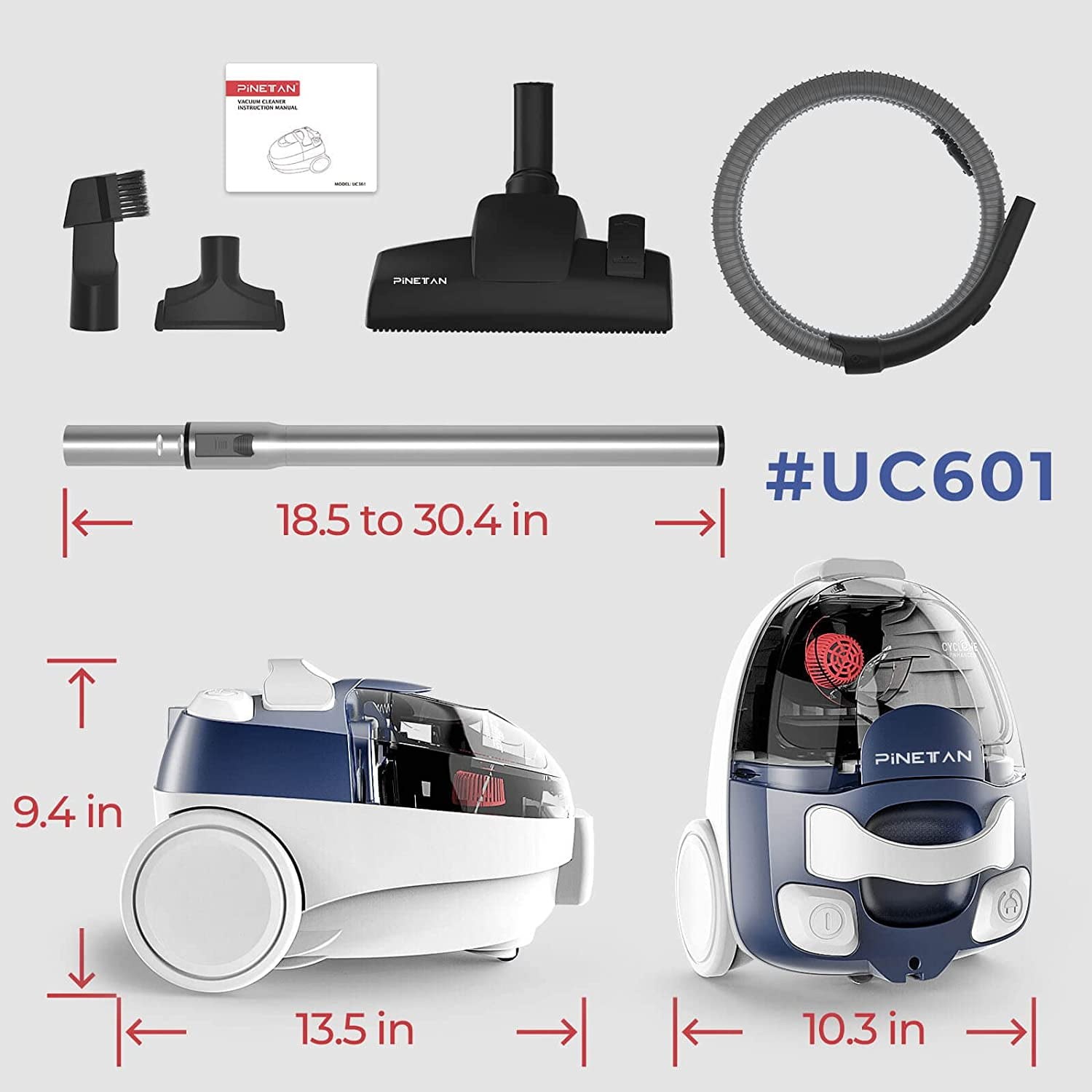 pinetan uc601 bagless canister vacuum cleaner with double hepa filtration and automatic cord rewind ocean blue f5e59b 05.jpg pinetan uc601 bagless canister vacuum cleaner with double hepa filtration and automatic cord rewind ocean blue f5e59b 05.jpg