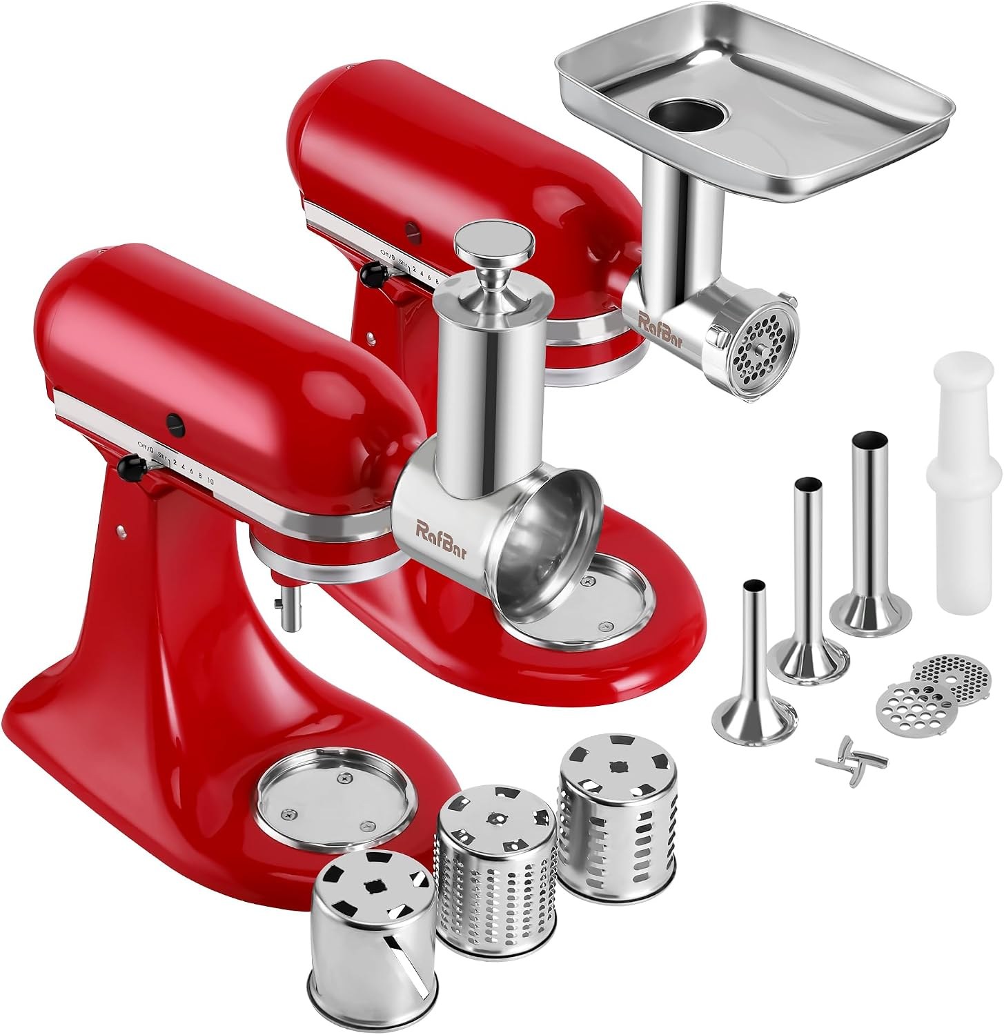 rafbar stainless steel meat grinder slicer shredder and cheese grater attachments for kitchenaid stand mixer dishwasher 00ded3 00.jpg