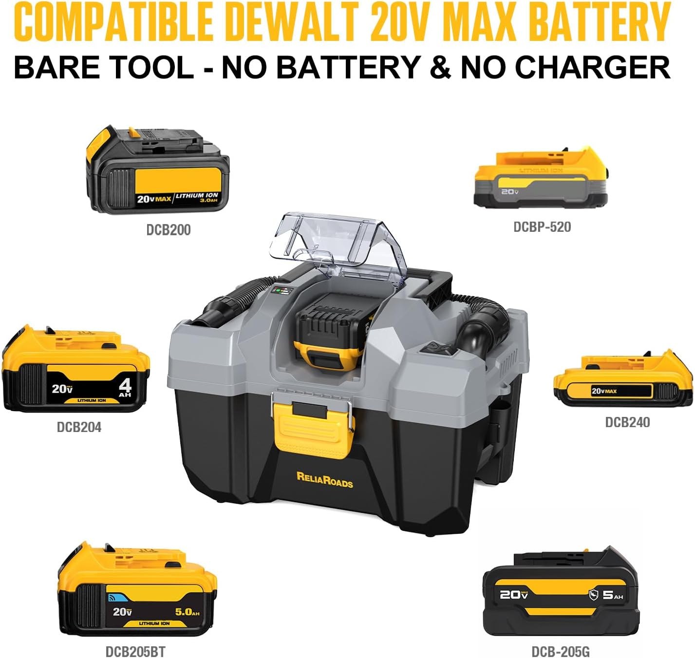 reliaroads rcsv 20 20v cordless wet dry shop vac 2 6 gallon dewalt battery compatible bare tool no battery no charger 84b317 01.jpg