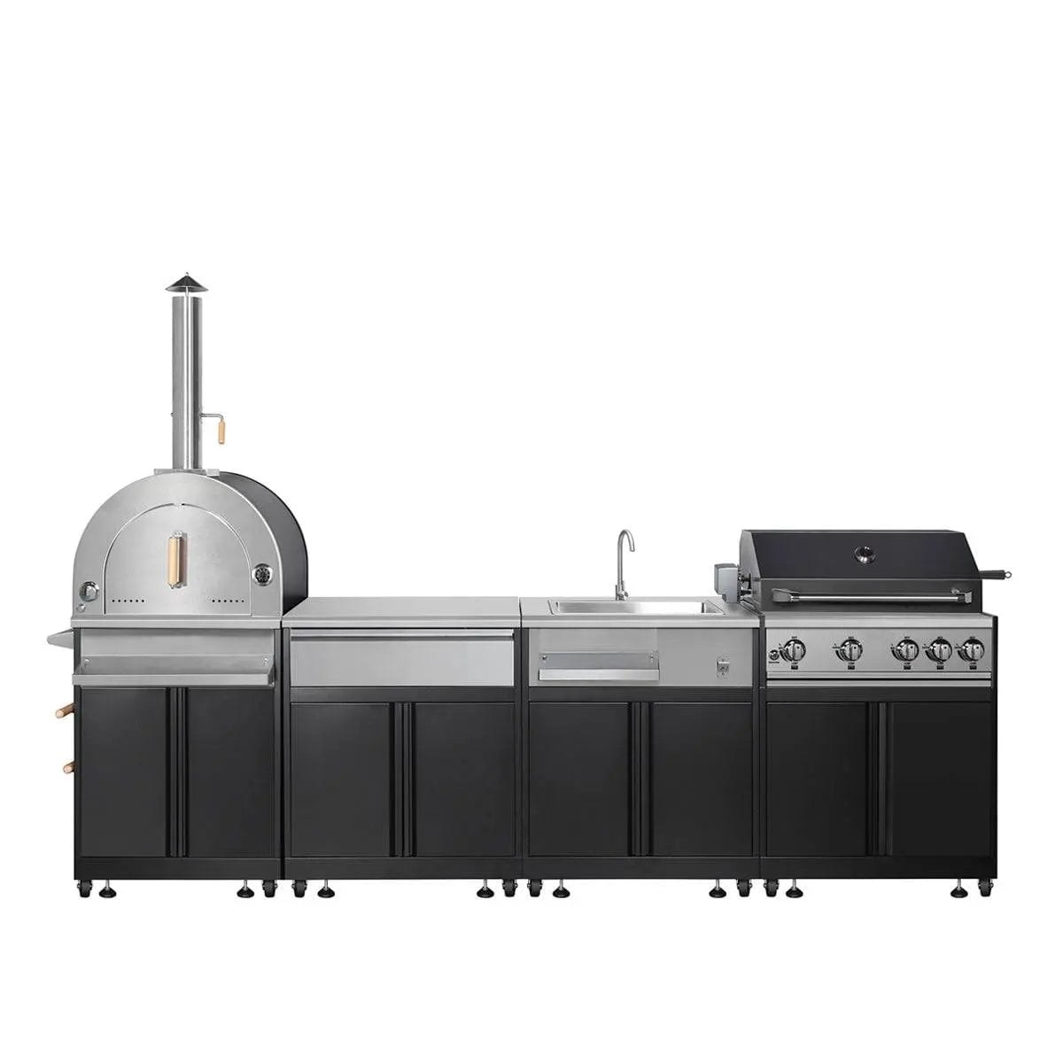 tmg industrial tmg lks11b 11 4 burner outdoor kitchen island black 48000 btus built in pizza oven with 3 4 cordierite 5f2651 00.jpg